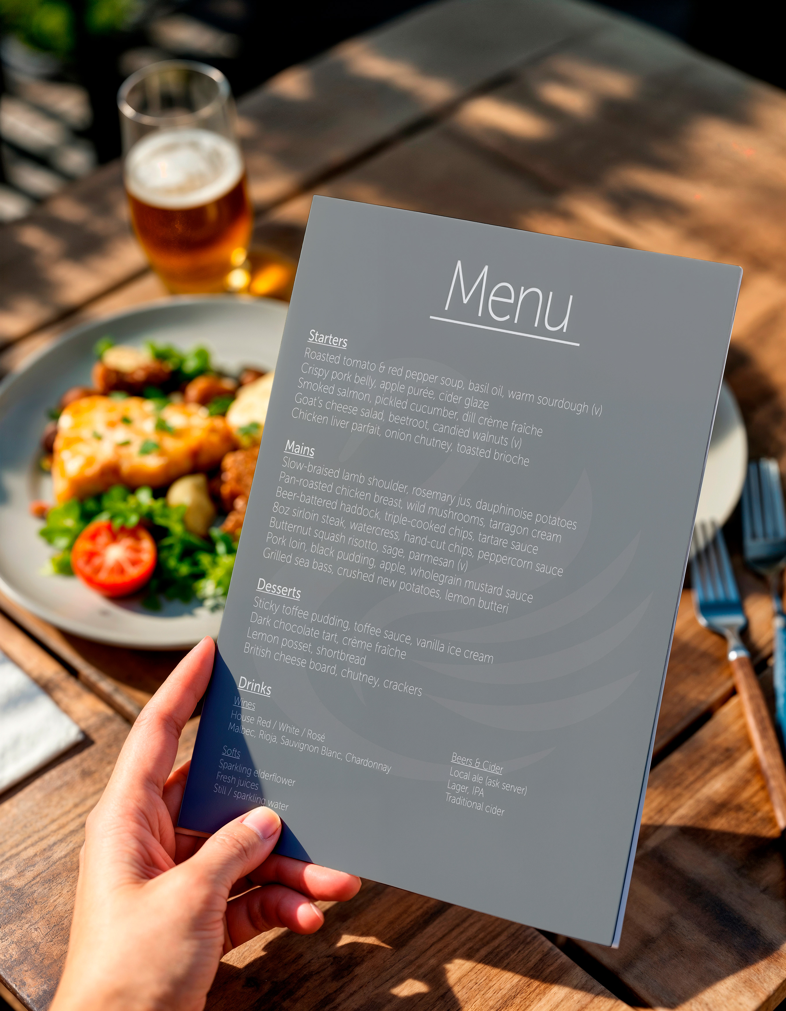 Swan Restaurant menu design concept